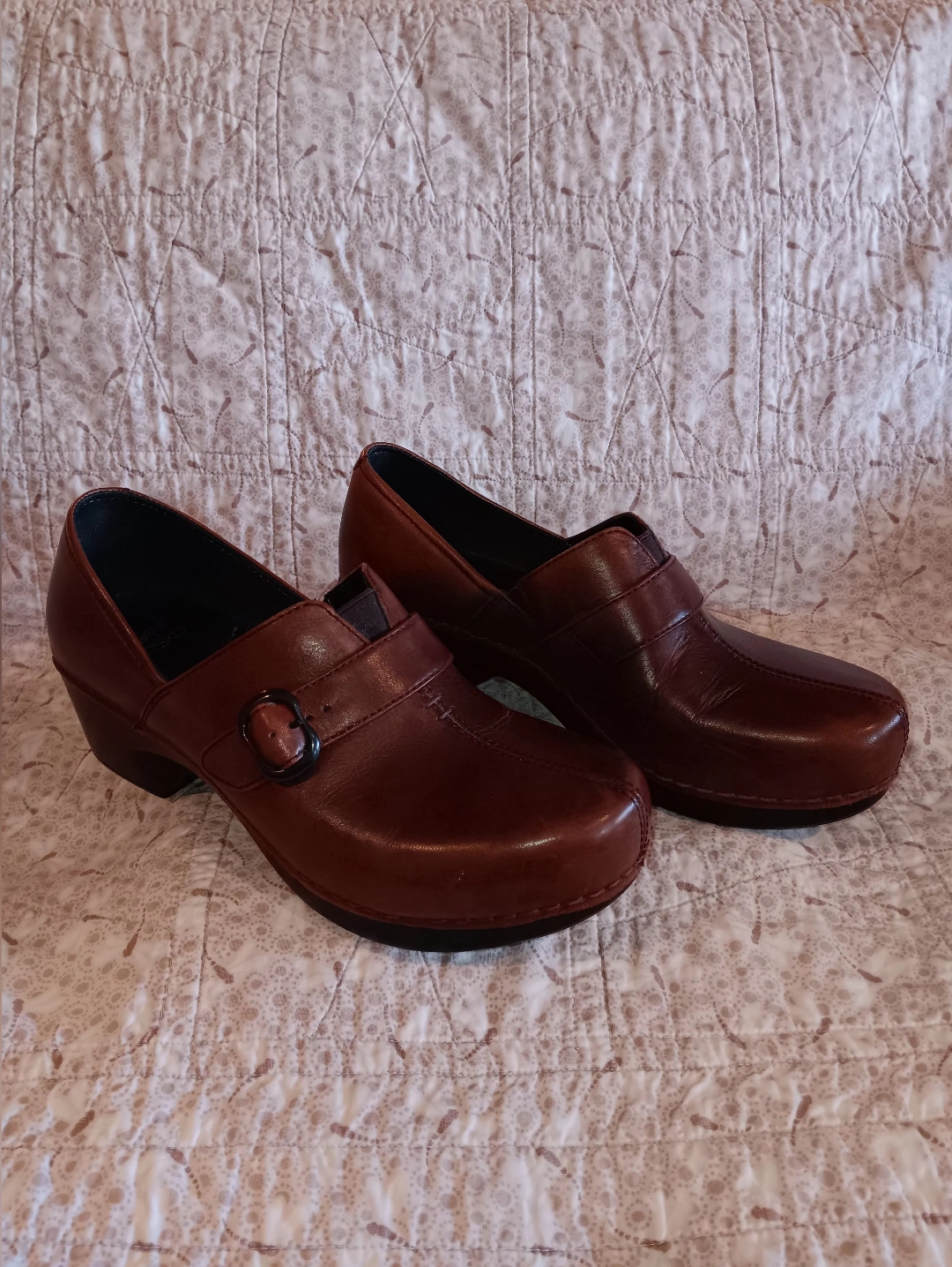Dansko Brown Leather Slip-On Clogs